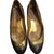 Chanel Zapatillas de ballet Bronce Cuero  ref.103738
