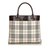 Burberry Plaid Coated Canvas Handbag Brown Multiple colors Beige Leather Cloth Cloth  ref.104583