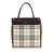 Burberry Plaid Coated Canvas Handbag Brown Multiple colors Beige Leather Cloth Cloth  ref.104802