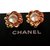 Chanel Atemberaubende 18 Karat Gelbgold Ohrringe und 1/2 Nachahmung Perle Golden Vergoldet  ref.92919