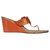Coach Wedge sandals Orange Cloth  ref.99577