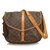 Louis Vuitton Monogram Saumur 35 Brown Leather Cloth  ref.99629