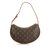 Louis Vuitton Monogram Croissant MM Brown Leather Cloth  ref.99638