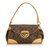 Louis Vuitton Monogram Beverly MM Brown Leather Cloth  ref.99651