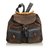Gucci Bamboo Suede Drawstring Backpack Brown Black Dark brown Leather  ref.99760
