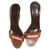 Bally wedge mules Brown Coral Caramel Leather Cloth  ref.99827