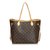 Louis Vuitton Monogram Neverfull MM Brown Leather Cloth  ref.99922
