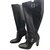 Dior erhabene schwarze Stiefelgröße 38,5 In guter Kondition Leder  ref.105500