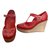 Chloé Heels Red Leather  ref.105555