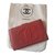 Chanel carteras Roja Cuero  ref.105752