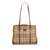 Burberry Plaid Canvas Tote Bag Brown Multiple colors Beige Leather Cloth Cloth  ref.105789