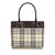 Burberry Plaid Coated Canvas Handbag Brown Multiple colors Beige Leather Cloth Cloth  ref.105812