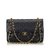 Timeless Chanel Bolso Flap forrado de piel de cordero medio clásico Negro Cuero  ref.105995