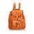 Gucci Bamboo Suede Drawstring Backpack Orange Leather  ref.106029