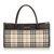 Burberry Plaid Coated Canvas Handbag Brown Multiple colors Beige Leather Cloth Cloth  ref.106031