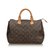 Louis Vuitton Monogram Speedy 30 Brown Leather Cloth  ref.106040