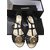 Chanel Sandálias Preto Dourado Couro  ref.106289