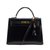 Hermès Superb Hermes Kelly 32 saddlebag shoulder strap in black box leather in very good condition!  ref.106444