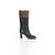 Chloé Leather riding boots Black Green Suede  ref.106649