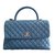 Chanel Rabat Tasche Blau Leder  ref.106666
