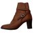 Hermès Ankle Boots Caramel Leather  ref.106824