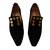 Hermès Zapatillas de ballet Negro Dorado Nubuck  ref.106826