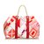 Hermès Drapeaux Au Vent Travel Bag Vermelho Multicor Algodão Pano  ref.106925
