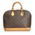 Louis Vuitton Monogram Alma PM Brown Leather Cloth  ref.106926