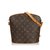 Louis Vuitton Monogram Drouot Brown Leather Cloth  ref.106928