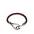 Hermès Jumbo-Armband Braun Schwarz Leder Metall  ref.107000