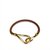 Hermès Jumbo Hook Bracelet Marrone D'oro Marrone scuro Pelle Metallo  ref.107003