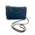 Wallet On Chain Chanel WOC Blue Leather  ref.107063