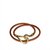 Hermès Jumbo Hook Double Tour Bracelet Brown Golden Leather Metal  ref.107185
