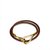 Hermès Jumbo Hook Double Tour-Armband Braun Golden Leder Metall  ref.107402