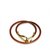 Hermès Bracciale doppio giro con gancio jumbo Marrone D'oro Marrone scuro Pelle Metallo  ref.107408