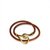 Hermès Jumbo Hook Double Tour-Armband Braun Golden Leder Metall  ref.107418