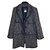 Chanel Abrigo de lana de tweed raro Castaño Blanco Roja Azul Multicolor Azul oscuro  ref.107554
