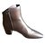 Yves Saint Laurent Ankle Boots Golden Leather  ref.108142