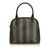Fendi Pequin Handbag Brown Black Dark brown Leather Plastic  ref.108204