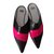 Sublime par de zapatos free lance. Negro Rosa Cuero  ref.108339