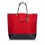 Chanel Cotton Tote Bag Black Red Leather Cloth  ref.108420