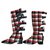 Chanel Boots Black White Red Leather Tweed  ref.108471