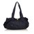 Fendi Nylon Tote Bag Black Blue Navy blue Leather Cloth  ref.108611