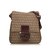 Fendi Zucchino Canvas Crossbody Bag Brown Leather Cloth Cloth  ref.108643