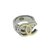 Chanel silver metal ring CC Silvery  ref.108843