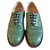 TRICKERS MEN'S LACE UP DERBY SHOES Green Leather Rubber  ref.108948