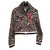 Maje Biker jackets White Red Leopard print Polyester  ref.109218
