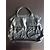 Borsa in pelle nera Aridza Bross Nero - vista 6