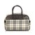 Burberry Plaid Coated Canvas Handbag Brown Multiple colors Beige Leather Cloth Cloth  ref.109913