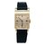Hermès "Driver" watch in yellow gold, leather bracelet.  ref.110447